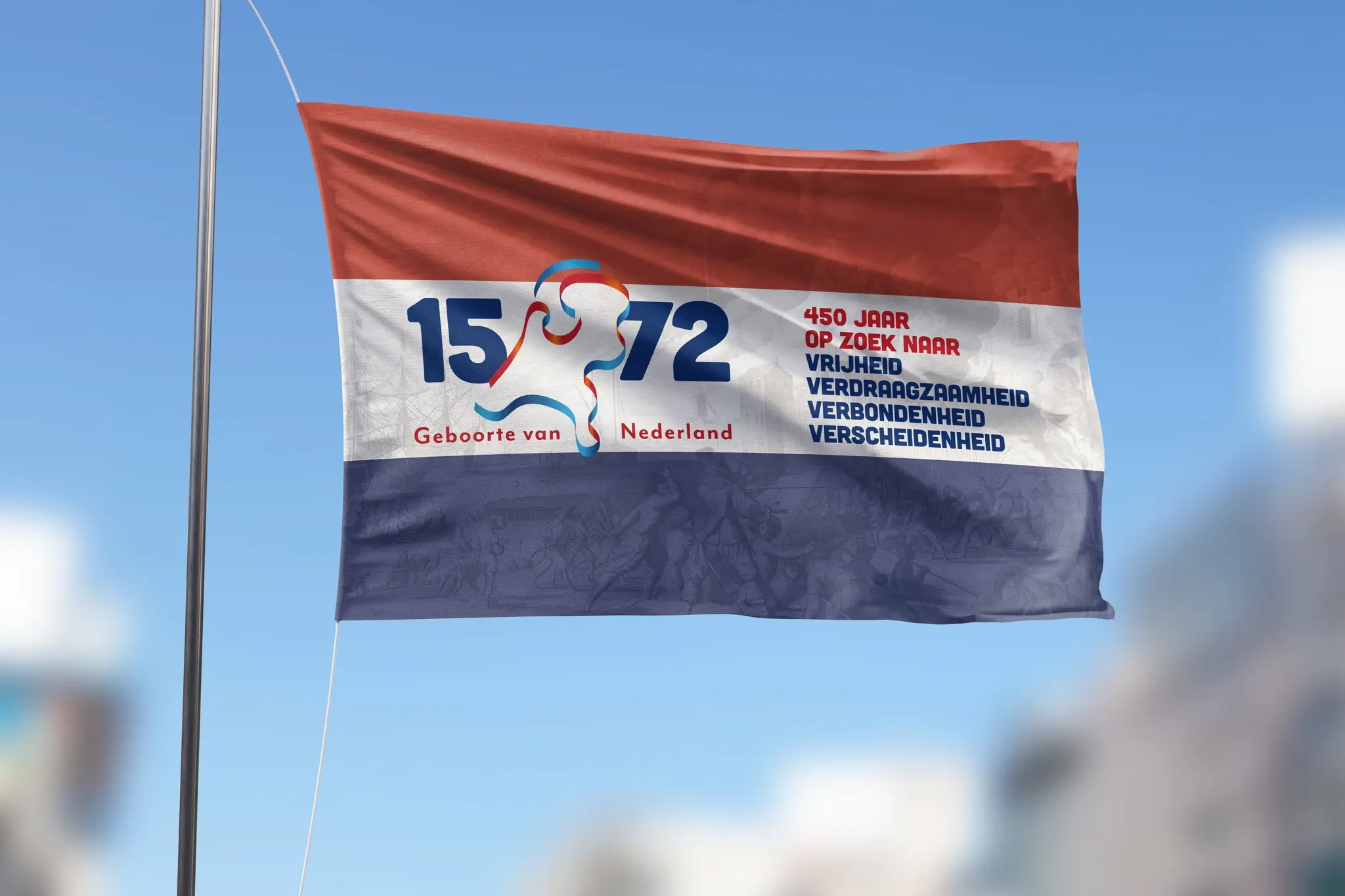 vexorfield grafische vormgeving - jubileumvlag nederland grafische vormgeving