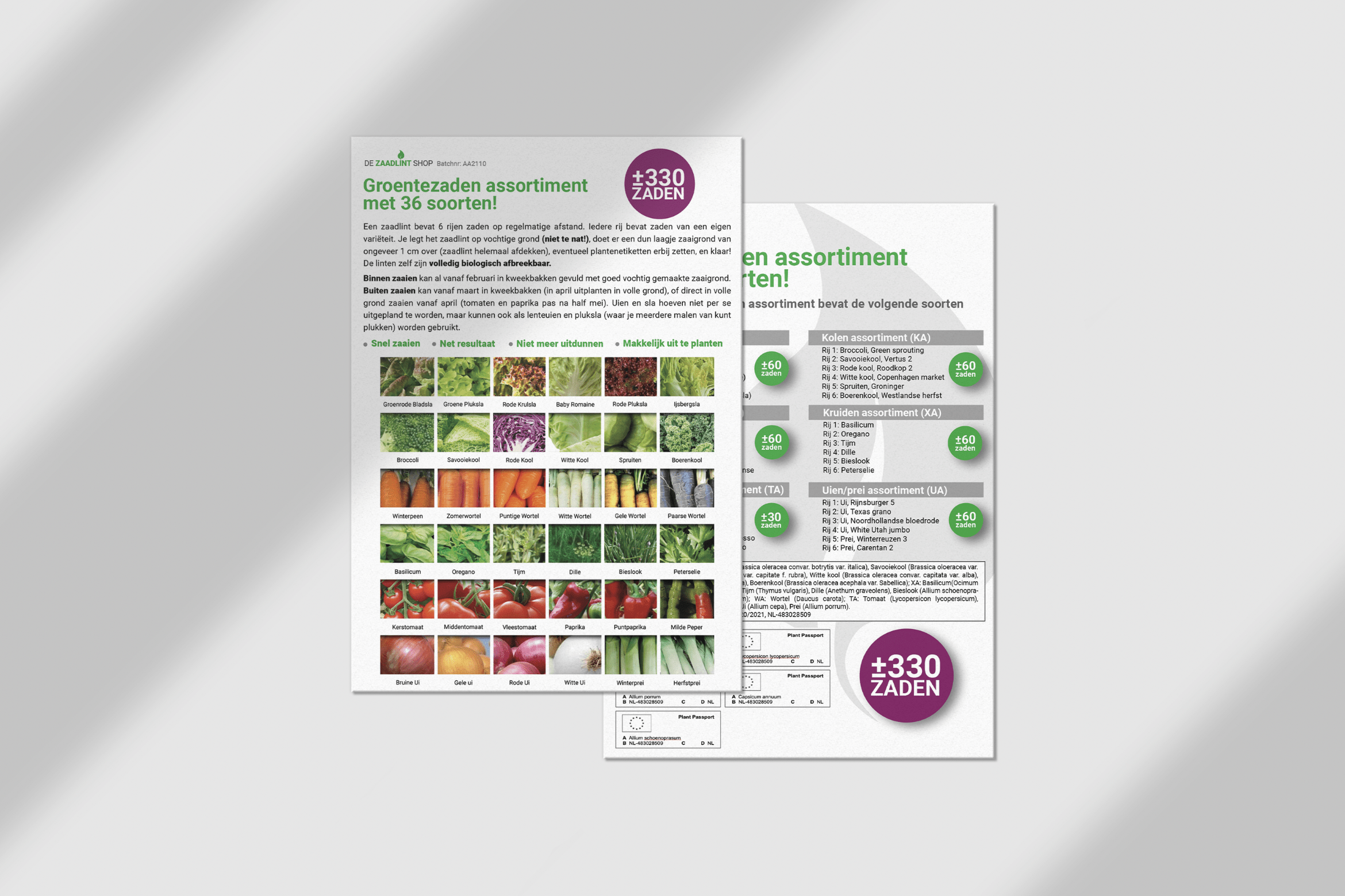 Vexorfield Grafische Vormgeving - Zaadlint shop a5 flyer paars 1 grafische vormgeving
