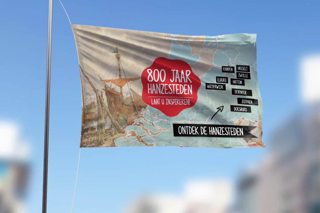 Vlag 800 jaar hanzesteden jubileumvlag.nl Vexorfield Grafische Vormgeving