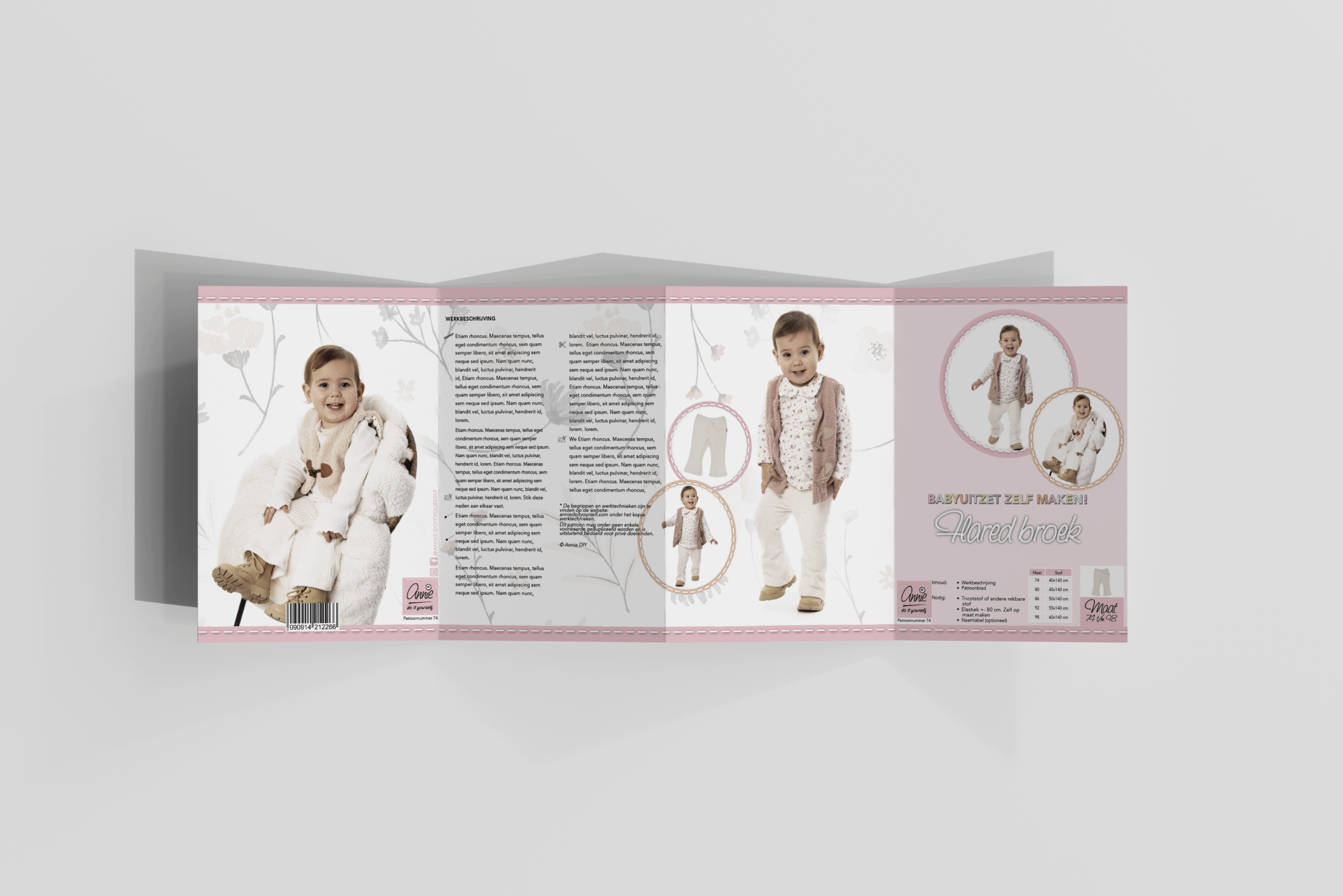 Patroonblad en handleiding Flared Broek Annie do it yourself Wageningen Vexorfield Grafische Vormgeving