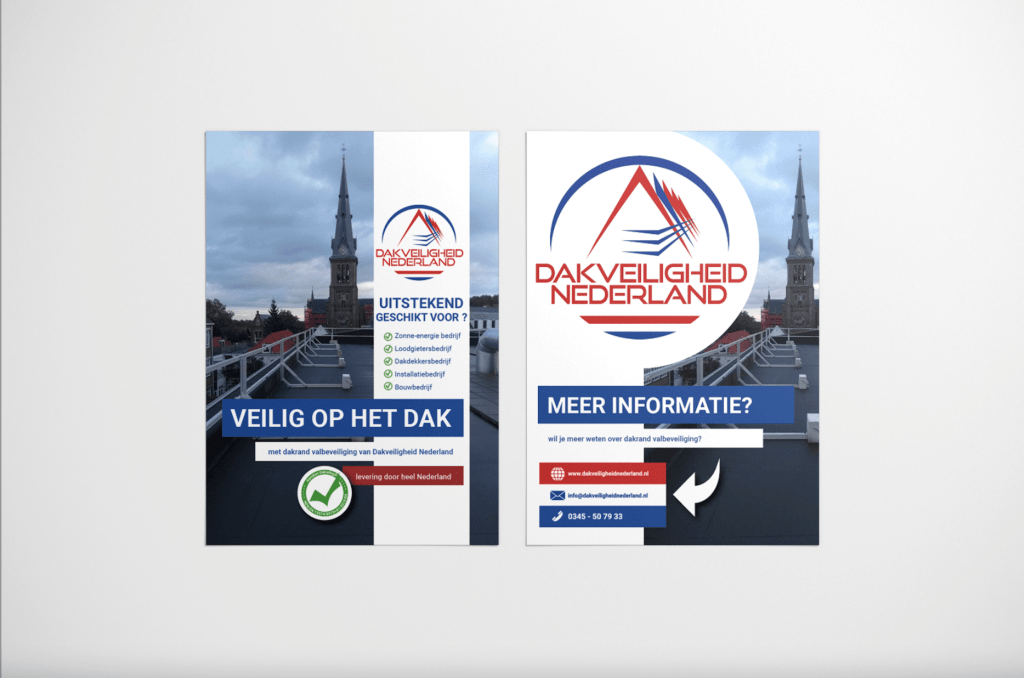 Flyer en advertentie Dakveiligheid Nederland Vexorfield Grafische Vormgeving